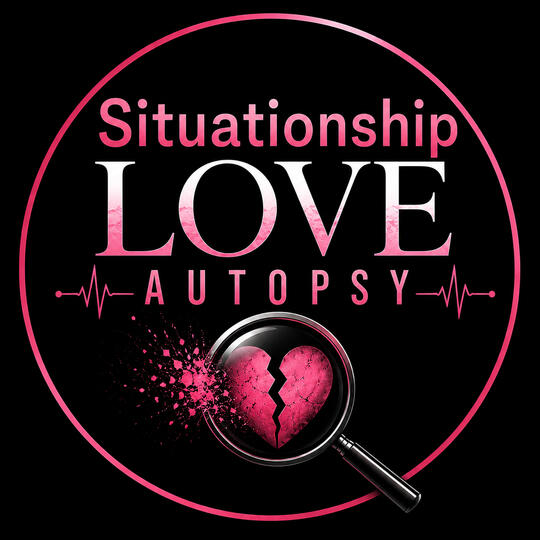 Situationship Love Autopsy Situationship Love Autopsy logo with magnifying glass and broken heart.
